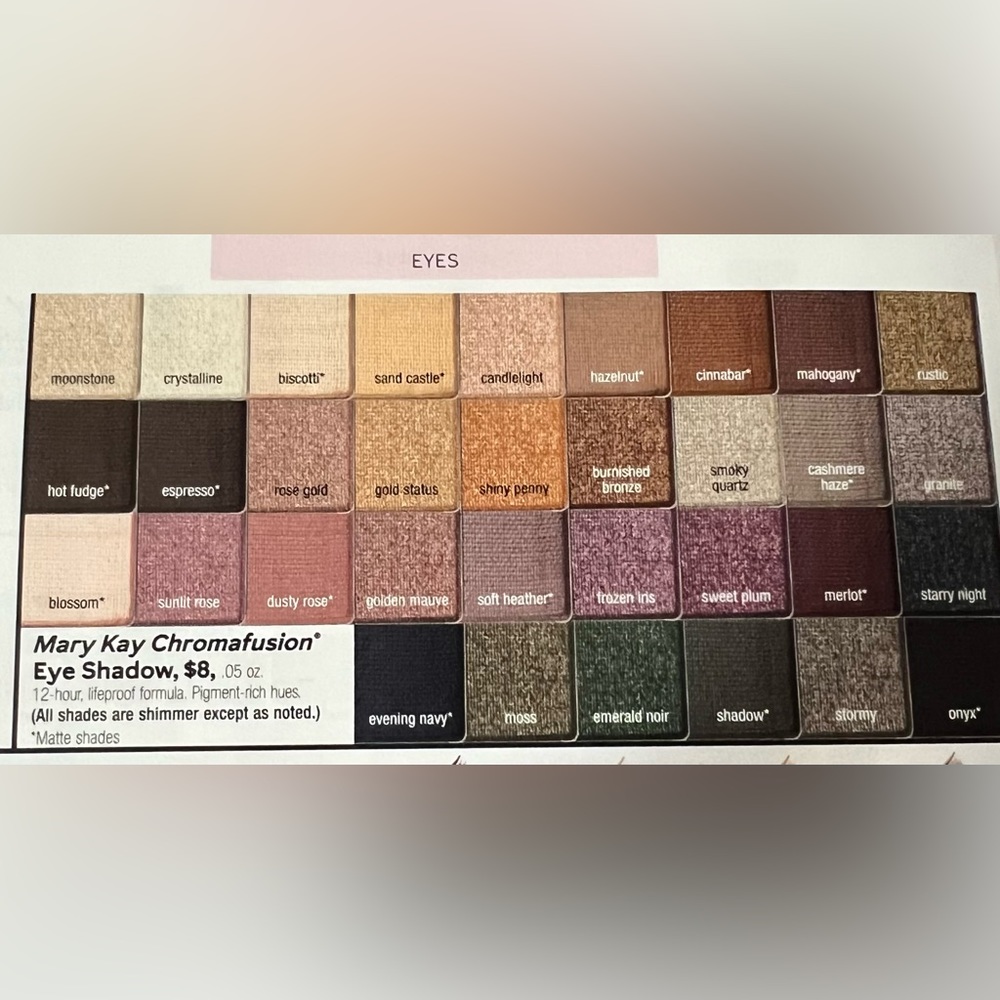 Marykay Chromafusion eyeshadows